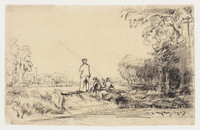 KT 2290
<br/>
Drie vissers op de rug gezien
<br/>
<em>Hofker, Willem Gerard (1902-1981)</em>